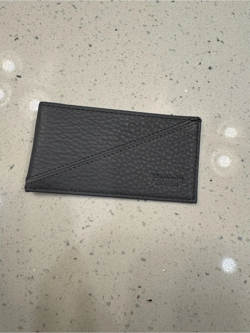 Hammitt Gray Leather Card Sleeve